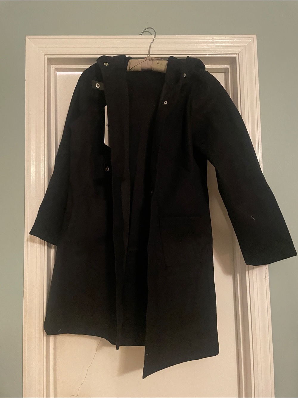 Women's Black Hooded Trench Coat